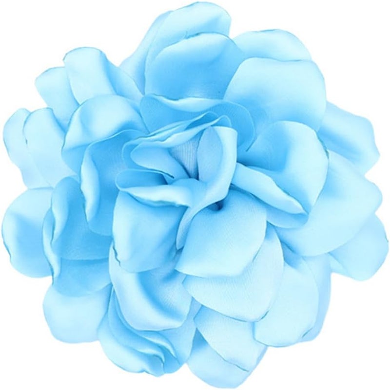 Decixde Satin Fabric Rose Flower Brooches - Handmade Floral Accessory for Wedding Party Dance Banquet Ceremony - Size: 4.72in - Image 5
